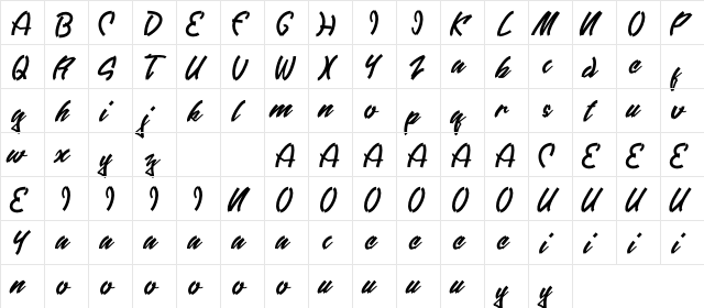 Graffitexytte Regular  glyph index