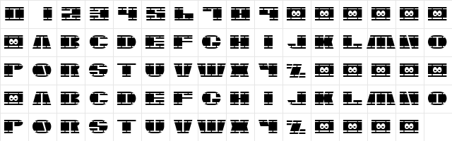 Nasser Regular  glyph index