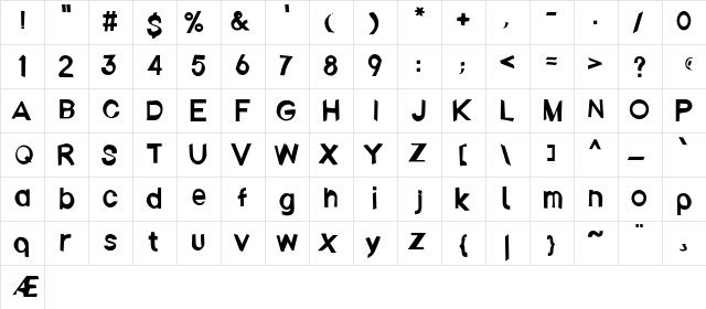 Ember Regular  glyph index