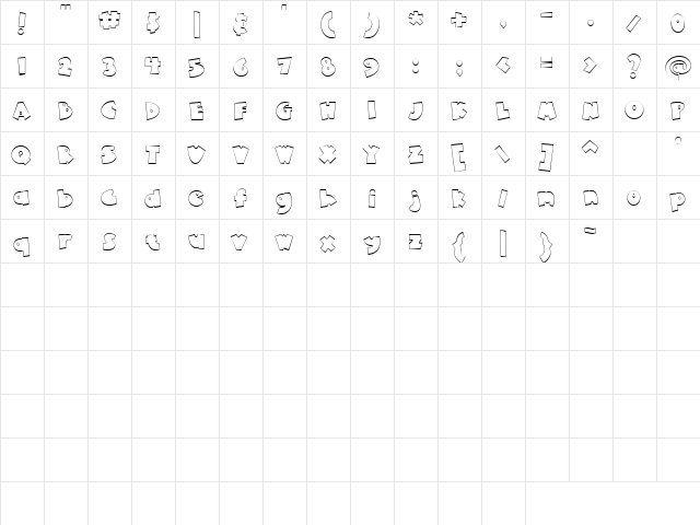 Doodle Super Fat Regular  glyph index