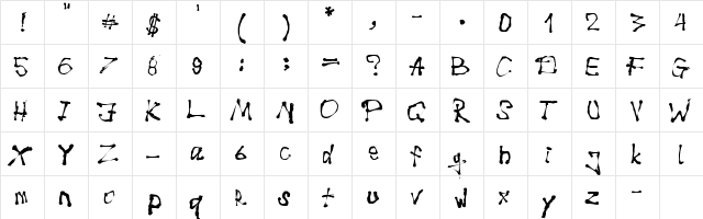 BItCH MUST DiE Regular  glyph index
