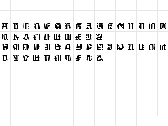Kochfragments Regular  glyph index