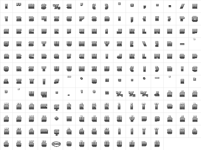 Turtle Mode Chrome Regular  glyph index