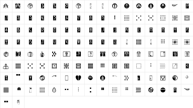 Rennie Mackintosh Ornaments ITC Regular  glyph index