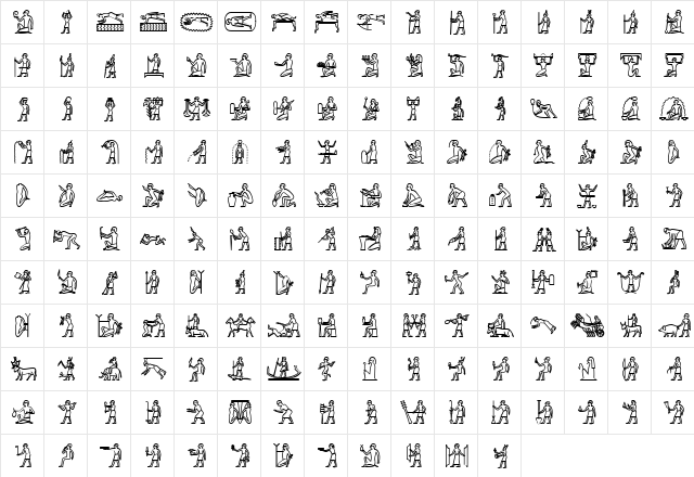 GlyphExtLibA Bold  glyph index