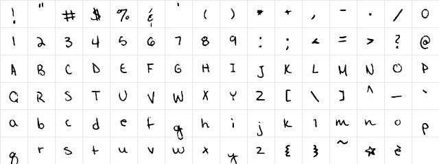FG Jessy Regular  glyph index