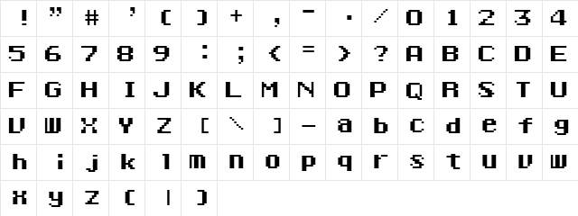 Ponderosa Regular  glyph index
