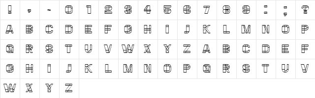Essere Regular  glyph index
