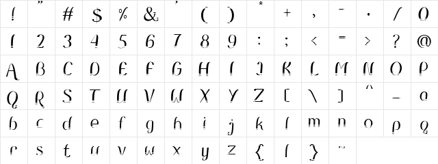Remo Regular  glyph index