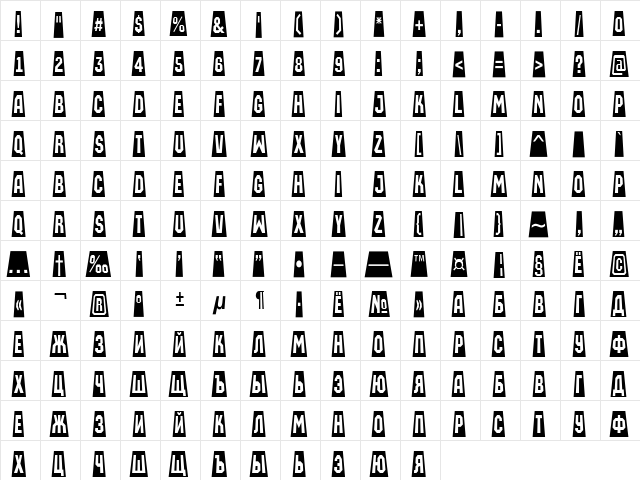 a_MachinaOrtoCmSw Regular  glyph index