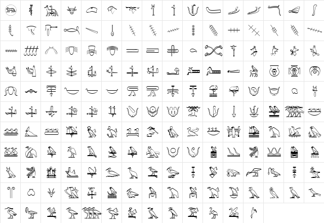 GlyphExtLibW Medium  glyph index