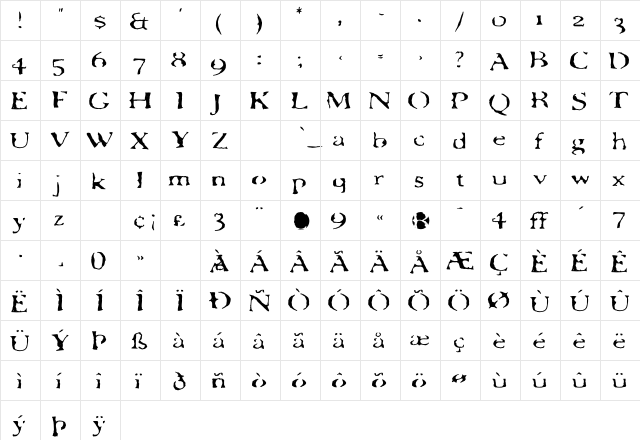 LoveNote Rendered  glyph index