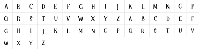 Belanie FREE Regular  glyph index