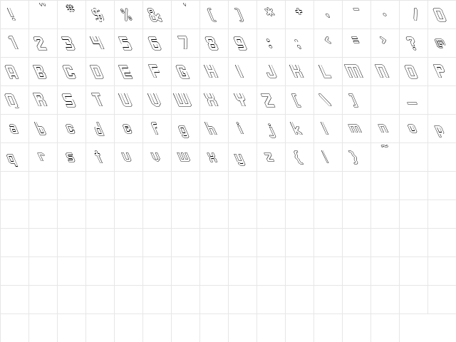 Upsilon Hollow Extreme Lefties Regular  glyph index