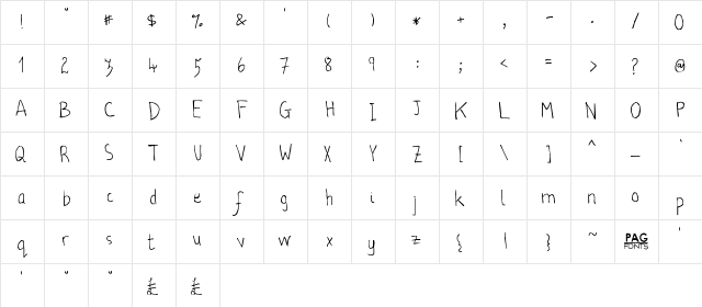 New Regular  glyph index