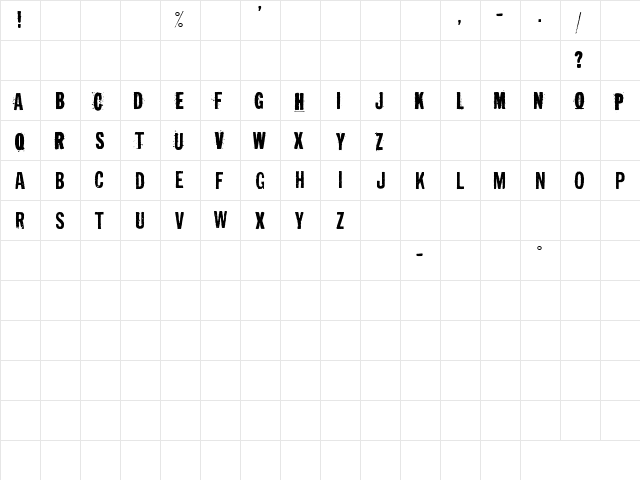 Irresponsible Direction Regular  glyph index