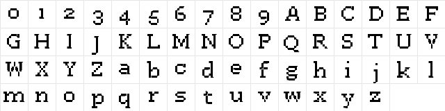FFF Atlantis Condensed Regular  glyph index