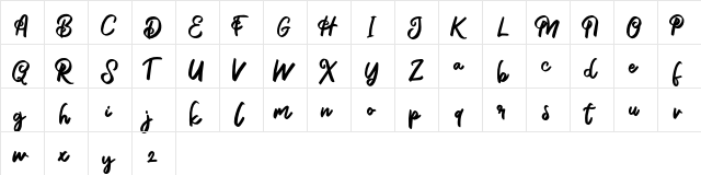 Alya FREE Regular  glyph index