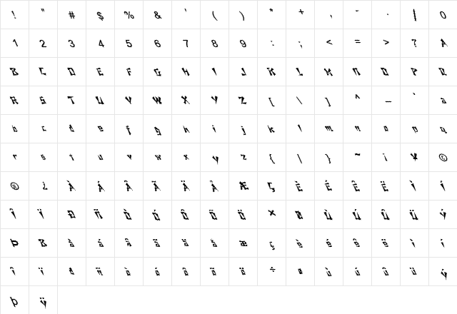 FZ UNIQUE 21 SPIKED LEFTY Normal  glyph index