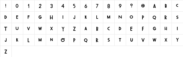 Oh Wonderful Regular DEMO Regular  glyph index