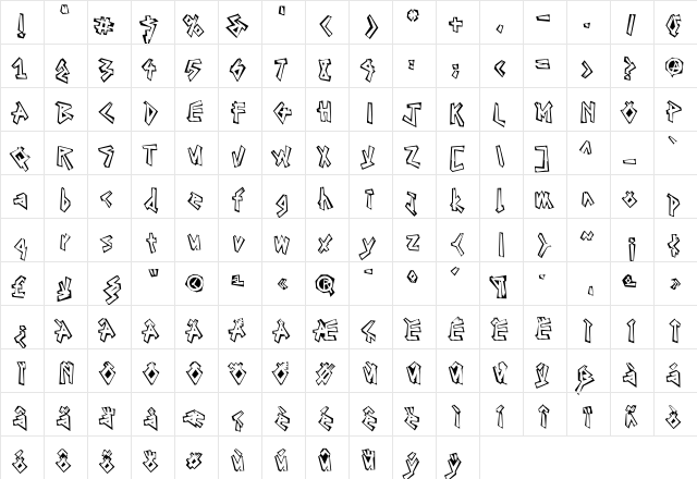 LTTiger InWaitTwo Regular  glyph index