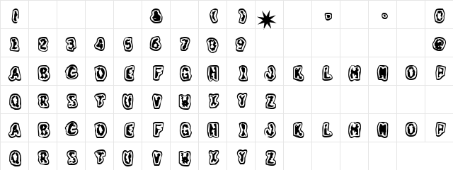 Bellydance Regular  glyph index
