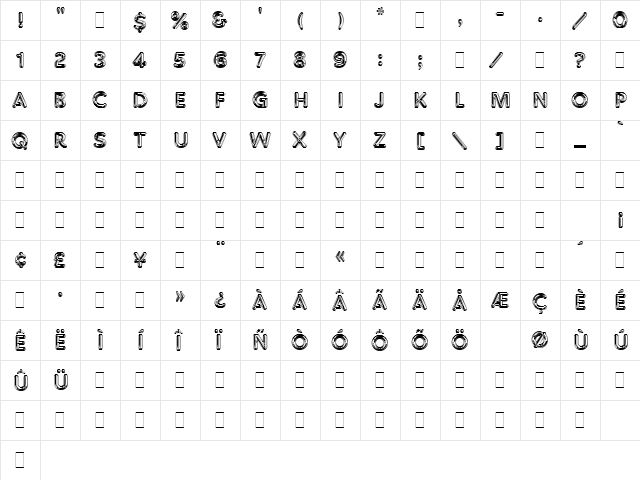 Chromium One LET Plain  glyph index
