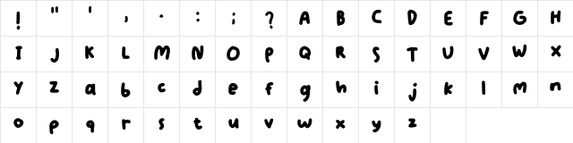 Sprinkle Regular  glyph index