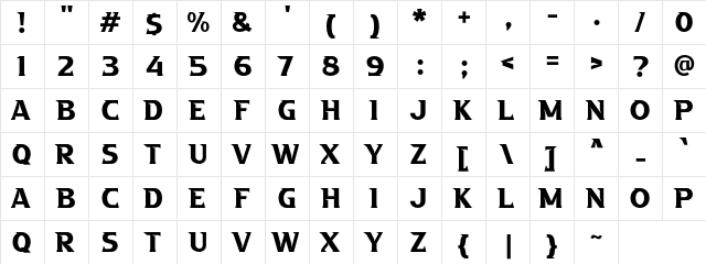 a Absolute Empire Regular  glyph index