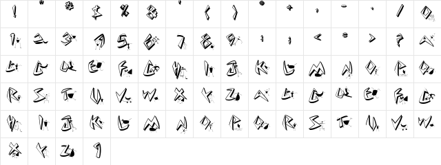 CuneateCaps Regular  glyph index