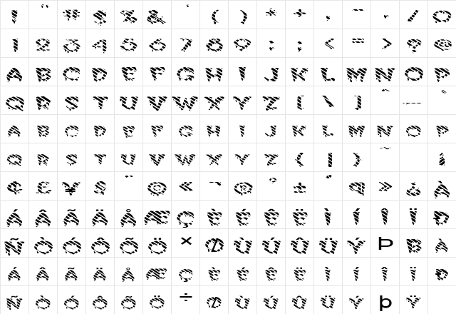 FZ UNIQUE 10 STRIPED EX Normal  glyph index