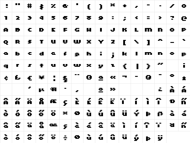 kroeger 04_65 Regular  glyph index