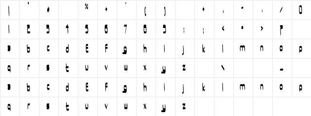 Bulldozer Regular  glyph index