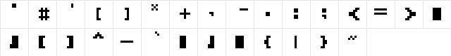 Quare Regular  glyph index