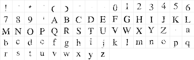 Crack Babies Normal  glyph index