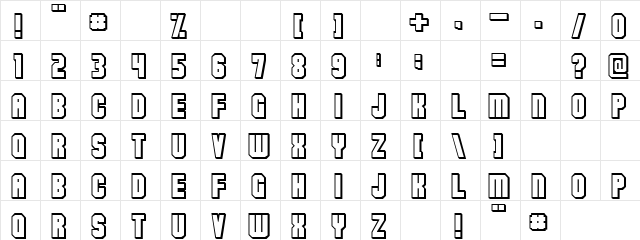 Metal blade Regular  glyph index