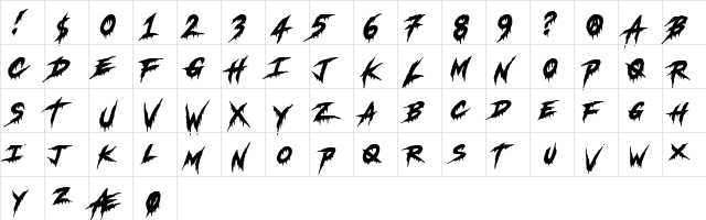 Escape! DEMO Regular  glyph index