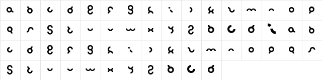 noakatz Regular  glyph index