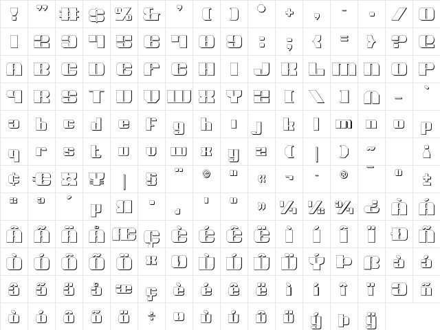 Nolo Contendre Shadow Shadow  glyph index
