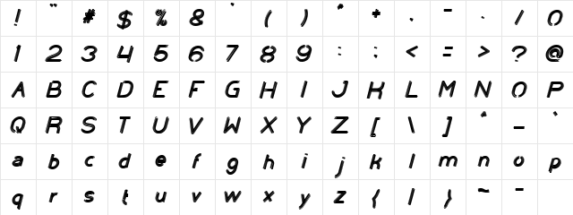 XTRAPOWER Regular  glyph index