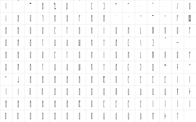 NoiseStorm Light  glyph index