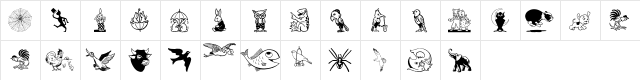 Karen Helenes Dingbats Regular  glyph index