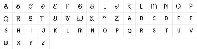 Eosland Regular  glyph index