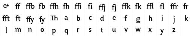 Lisboa Ligatures Bold  glyph index