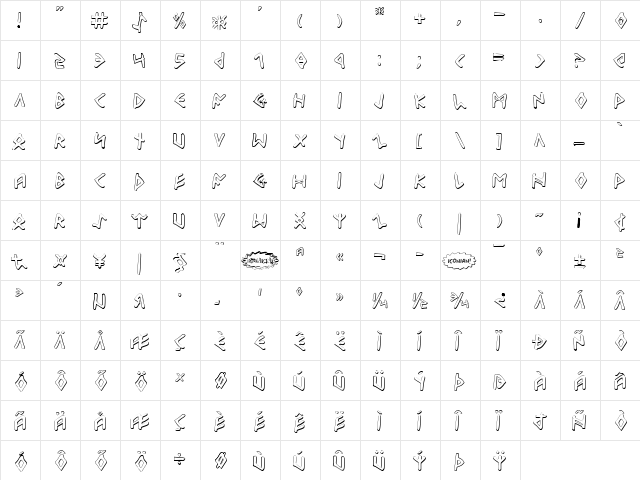 Odinson Outline Outline  glyph index