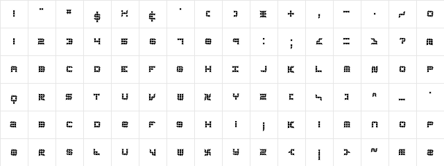 Konector Eerie (BRK) Regular  glyph index