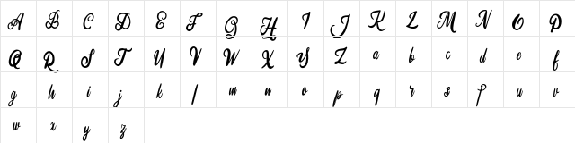 Silfhie FREE Regular  glyph index