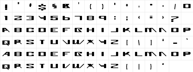 Exshaw Premium Regular  glyph index