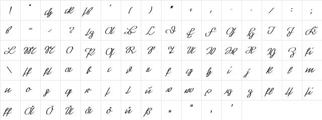 GrovaterKurrent Regular  glyph index