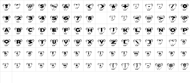 Ferret Head Normal  glyph index